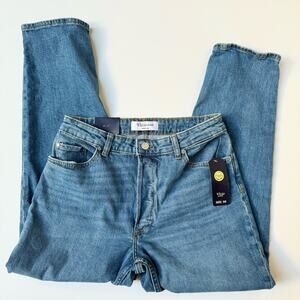 NWT Vizio Cotton High Waisted Medium Wash Baggy Straight Leg Denim Jeans 28 5/6
